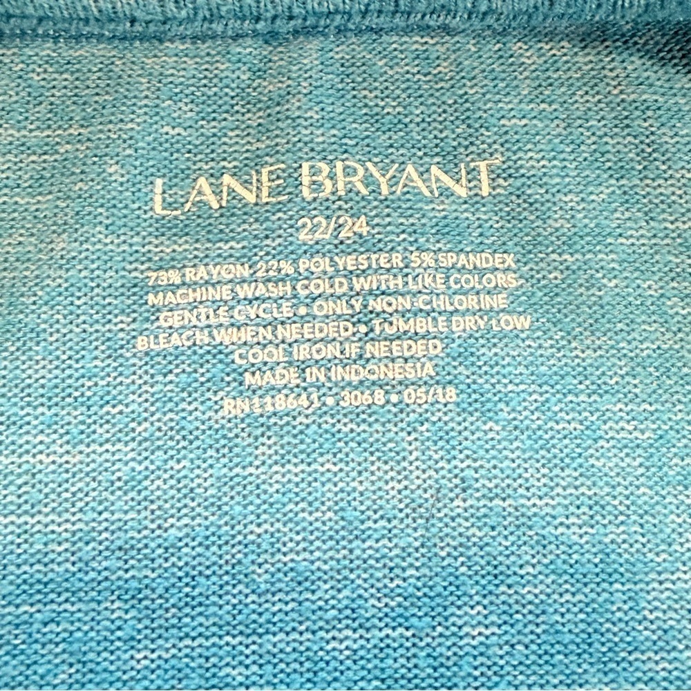 Lane Bryant Blue 3/4 Sleeve Relaxed Tunic - Picture 5 of 6